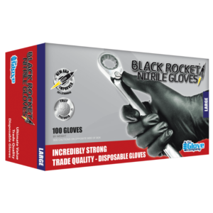 Black Rocket Nitrile Gloves 100 Gloves